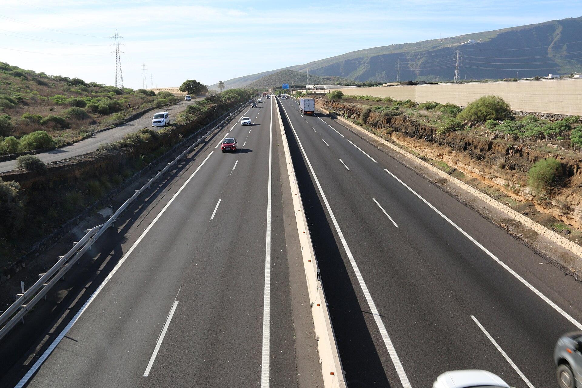 TF-1 motorway in the south of Tenerife
